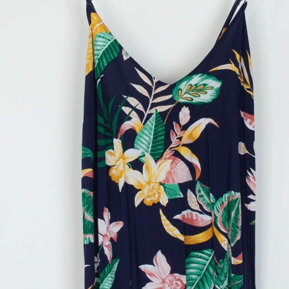 Old Navy Womens Sleeveless V-Neck Maxi Shift Dress Size XL Tall Tropical Resort - Picture 4 of 9